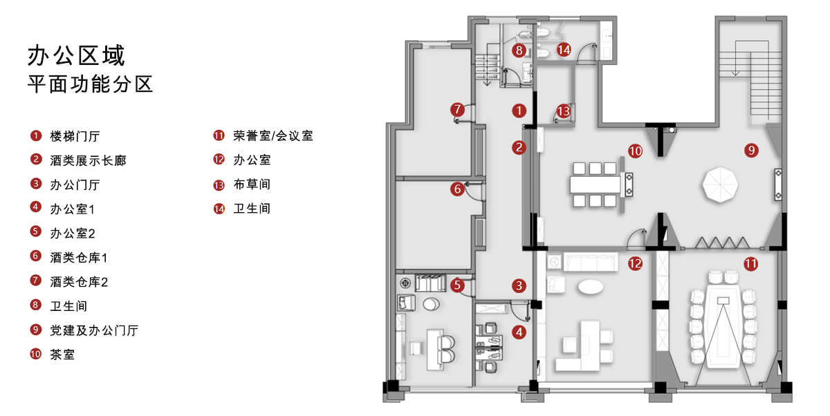 办公区域平面功能分区